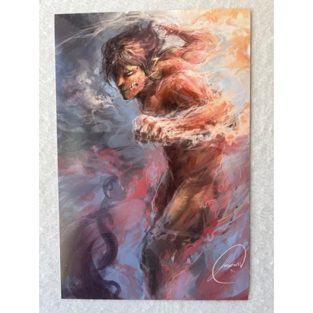 Attack on Titan Eren Yeager Titan Form Art Print Poster 12x18 Signed Style
